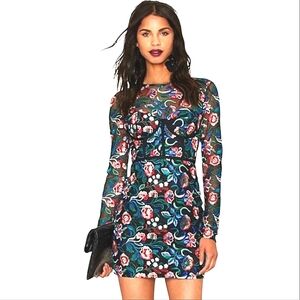 NWT Nasty Gal Banging Bloom Mini Dress Mesh Embroidered Floral Bustier Glam SM